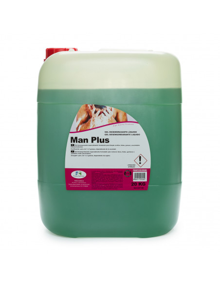 MAN PLUS Gel líquido desengrasante dermoprotector para manos - ENVASE 20 Kgs.