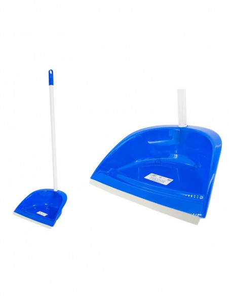 Recogedor plástico con palo y con goma antivuelco modelo Deseo