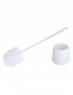 Escobillero completo para W.C. de color blanco