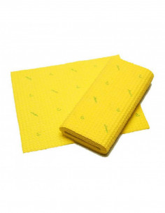 Bayeta multiuso precortada de color amarillo con alta capacidad de absorción