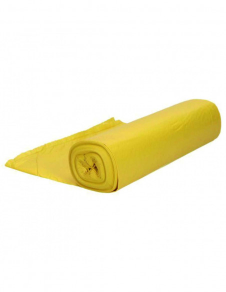 Bolsa basura industrial amarilla 90 x 120 galga 150 SACO 25 ROLLOS X 10 UNIDADES