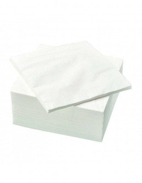 Servilleta blanca  fabricada en papel tissue-pasta pura 100%