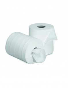 Bobina secamanos blanca  con precorte doble capa reciclado