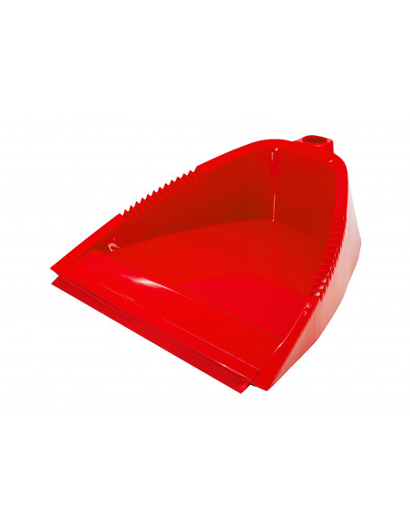 Recogedor con goma antivuelco rojo