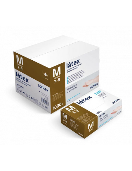 Guantes de látex sin polvo