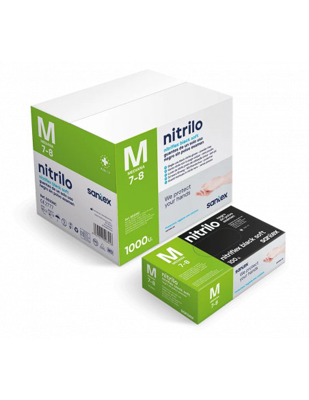 Guantes de nitrilo sin polvo Nitriflex negro
