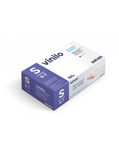 Guantes vinilo sin polvo talla S