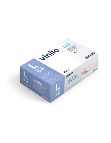 Guantes vinilo sin polvo color natural - CAJA...