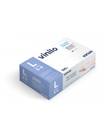 Guantes vinilo sin polvo color natural - CAJA 100 UNIDADES